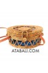 Ata rattan circle round sling bags motif ethnic with lining 